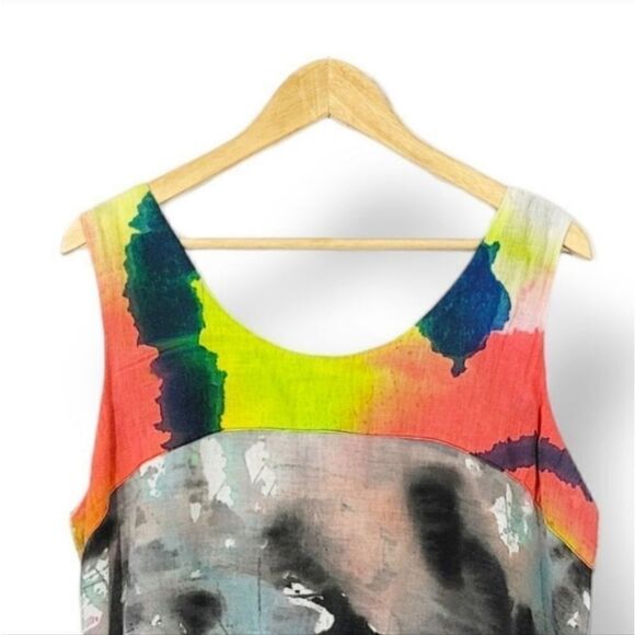 Sucesos Hand Painted One Of A Kind Painter's Palette Sleeveless Tank Dress OSFM - Picture 4 of 9